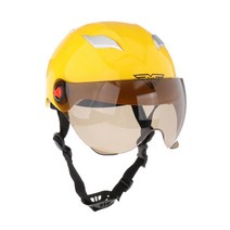 shangren 통기성 오토바이 반 얼굴 헬멧 오토바이 스쿠터 바이커 성인 전기 자전거 빈티지 반 헬멧 기관차 경주 사계절, ABS, 노랑