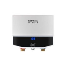 Camplux Tankless 온수기 전기 LED 디스플레이 120V 인스턴트 아래 싱크대 3.5kw TE04, 하얀색