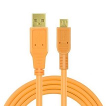 [해외] USB 2.0MICROB 5 핀 케이블 고 가시성 오렌지 카메라 케이블 A7S2 A7S A7R A7M 소형 SLR 온라인 카메라 케이블 3M5M8M, CA-B06-ST 8M