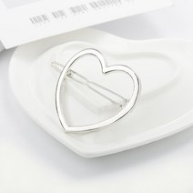 고급 메탈헤어핀 실버하트 튼튼 헤어핀 헤어악세사리