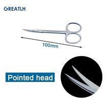 정형 외과 의료 가위 곡선 스테인레스 스틸 수의학 도구 라운드/뾰족한 머리, [06] 10cm pointed