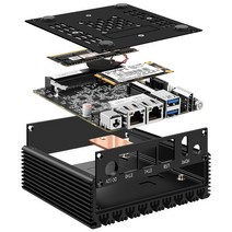 P미니 PC 6W 저전력 인텔 N3050N360 쿼드 코어 스레드 X86 소프트 라우터 2*000M Lan 포트 HD-MI 출력 금속, 02 Barebone No DDR SSD_01 미국, 02 N3160