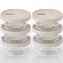 네오플램 내열유리 냉동밥보관용기 360ML 6p세트, 아이보리, 6개