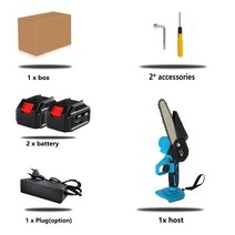 소형전기톱 엔진톱 충전식전기톱 makita 18v 배터리 큰 배터리 무선 모터 나무 절단기 6인치 전기 톱, 1-은