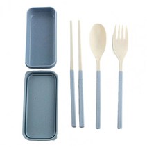 편리한 BPA 프리 스푼 포크 젓가락 커트러리 세트 경량 다기능 5 개입, 01 Blue