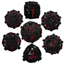 DND 주사위 세트 할로우 D&D 메탈 주사위 던전 앤 드래곤 주사위 다면체 MTG RPG 패스파인더 롤플레잉 게임 테이블 대즐, Ykl-hho