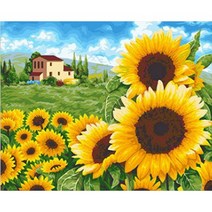 아이룸데코 해바라기 보석십자수 DIY 캔퍼스 액자형 30x40, 해바라기 캔퍼스형 30x40