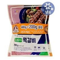 목우촌 주부9단 오븐구이 떡갈비 480g+200g/냉동 국산 돼지고기 갈비살 숯불갈비맛 바베큐 시즈닝 도시락 반찬 명절 간식 야식 안주, 680g, 1