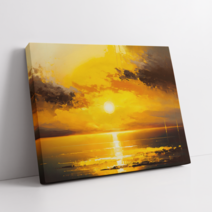 아트앤코 DIY 보석십자수 액자 캔버스 일체형 50x40cm, 1세트, 차분한 석양의 골드