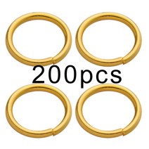 수공예 점프 링 열쇠 고리 스테인레스 스틸 오픈 목걸이 팔찌 쥬얼리 제작 공급 업체 강력한 스플릿 링 커넥터 100 개 200, 04 Gold 200pcs, 1x12mm