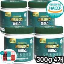 콘드로이친 플러스 분말 HACCP 인증 상어 연골 초록입홍합 보스웰리아 우슬 포함 가루 대용량 300g, 4개