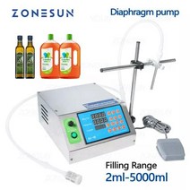 상업용 음식 소분기 ZONESUN 연동 펌프 병 물 필러 주스 음료 오일 향수용 반자동, Single Nozzle+EU