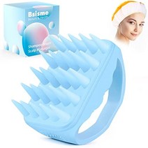 두피관리용 머리마사지기 Bsisme 헤어 두피 마사지 샴푸 브러시 비듬 제거 및 모발 성장을 위한 실리콘 강모가 있는 케어 습식 건식 남성 여성 애완 동물 헤어용 샤워 스크러버 블, [02] 파란색