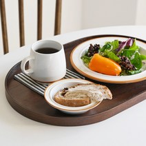 롬우드 월넛 원목 타원 트레이 44cm, 롬우드 월넛 타원트레이 44cm