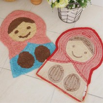 유치원 원룸 인테리어 폭신 바닥매트 패브릭 현관 풋매트 선물용, 레드