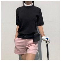 로로얼로이 여성골프상의 봄 여름 텐셀 베이직 냉감 쿨 골프 시원한 니트 반팔 티 예쁜골프웨어