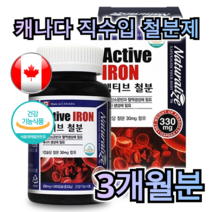 캐나다 직수입 철분 제 100캡슐 3개월분 혈액 생성 빈혈 어지럼증 예방 산소 운반 여성 생리 월경 후 영양제 피로 회복 개선 뇌 발달 결핍 부족 보충 집중력 강화 면역력 정, 800캡슐 (24개월분)