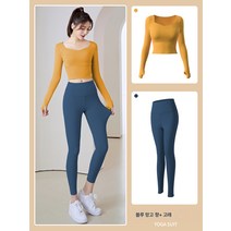 트레이닝 상의 여 추동 피트니스 전문 속건 러닝 타이트 트레이닝 긴팔 요가복 세트