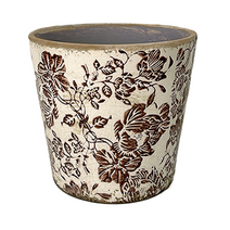 일일미학 앤틱 빈티지 도자기 화분 유약분 컵 7컬러, 브라운, 1개