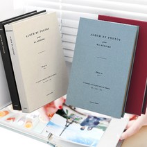 하드커버 양장 사진 스토리 포토 앨범 사진첩 3x5, 버건디