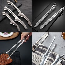 1+1 스텐 고기집게 요리핀셋 2p세트, 슬림 대+톱니 대