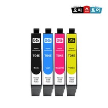 엡손 T04E 세트 04E SET XP-2101 XP-2106 WF-2851 T04E1 T04E2 T04E3 T04E4 재생 호환 잉크, T04E1+T04E2+T04E3+T04E4 4색