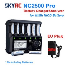 건전지충전기 SKYRC-NC2500 Pro DC 12V 3A AA/AAA NiMH/NiCD 배터리 다기능 충전기 분석기, official set EU