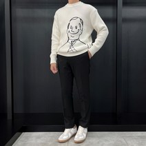 지오송지오 콜라보 자수 라운드넥 니트 아이보리 ZE6KT626IV