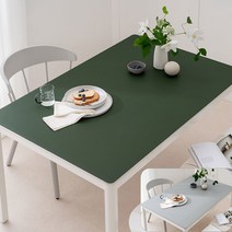 (14colors 11size) 롤로아 100% 방수 가죽 식탁보 테이블보, 180x90cm, 양면-2 (Brown+Gray)