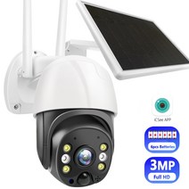 CCTV 보안 카메라 3MP HD 와이파이 야외 태양 전지 패널 전원 PTZ 충전식 배터리 IP PIR 모션 감시, With Battery x 32G, 폴란드
