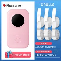 라벨프린터 블루투스라벨기 산업용라벨프린터 Phomemo-라벨 메이커 D30 블루투스 충전식 열 라벨 기계 가, 14 1P-Transparent-White