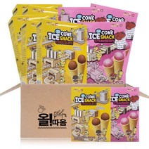 올따옴) 아이스콘 스낵 53.4g 초코 6개+딸기 4개, 1세트