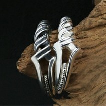 수중 작살 총 촉 롱기누스 반지의 개성 패션 창 독특한 디자인 검 모양 반지 열기 조절, 크기 조정 가능, 은