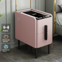스마트협탁 침대옆 bedside 테이블 usb 블루투스 무선충전, 완제품, 35cm, 핑크 무선충전+삼색등+USB