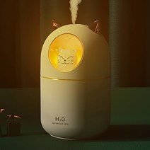 귀여운 고양이 야옹이 냥냥이 캐릭터 1인용 가습기, 핑크