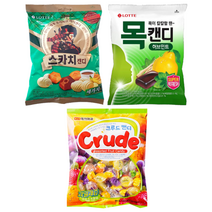 대용량 캔디 3종 (스카치세가지 317g + 목캔디 217g + 크루드캔디 280g), 1세트