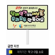 스쿨컴퍼니(도매가격 인쇄쇼핑몰) #121 금연 피켓 [피켓 포맥스피켓 손잡이피켓 학교피켓 예방교육 캠페인 홍보 피켓제작], 2. 손잡이 대형 60x45cm