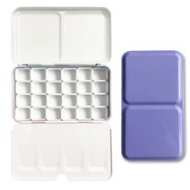수체화물감파레트 유화 아크릴 다용도 휴대용 파레트 macaron color empty palette case tin box paint storage iron box with, 자주색