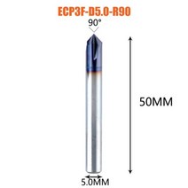 문서재단기 종이 서류 재단기 커팅기 CNC 카바이드 모따기 밀링 커터 60 90 120 도 코팅 3 플루트 디버링 엔드밀 조각 및 조각 라우터 비트 1 개, 1PC-ECP3F-D5.0-R90