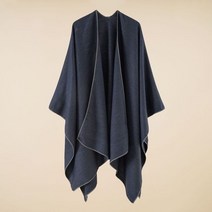 여성 캐시미어 느낌 숄 레이디 양면 겨울 케이프 봄 가을 레트로 카디건 클래식 망토 부드러운 대형 담요