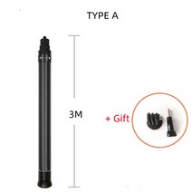 Insta360 X3/ One X2/DJI 액션 3/GoPro 용 3M 울트라 롱 카본 스틱 섬유 보이지 않는 셀카봉 삼각대 액세서리, [01] 3M