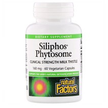 Natural Factors 네츄럴 펙터스 Siliphos 파이토솜 클리니컬 스트렝스 밀크씨슬 160mg 베지 캡슐 60정, .