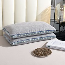 한아로지스 메밀베개 커버분리 린넨 부드러운 촉감, 라이트그레이