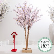 실내인테리어 인조나무 123종 / 플트 조화나무 C, C01.쌍대벚꽃나무 180cmK-핑크/사방형, 1개