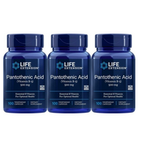 라이프익스텐션 Life Extension Pantothenic Acid Vitamin B5 라이프 익스텐션 칼슘 44mg 판토텐산 500mg 100정 3병, x, 1개