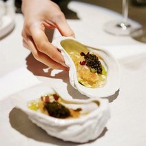 양식접시 분자 요리 창작 식기 수입 세라믹 굴 껍질 접시 프랑스 모양의 불규칙한 캐비어, [01] 수입 수제 모델(80%의 사람들이 선택)
