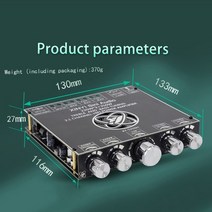 공구 S350H 2.1 채널 TPA3255 블루투스 파워 앰프 보드 모듈 하이 및 베이스 서브 우퍼 220WX2 350W 앱 제어 안드로이드 ios, [01] DC18V-38V, 한개옵션1