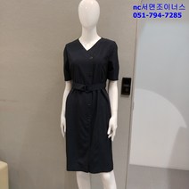 조이너스 21년가을신상 V넥 단추 디테일 벨티드 H라인 원피스 JABF8-WOP020