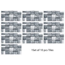 평면 대리석 질감 엠보싱 타일 벽 스티커 주방 오일프 욕실 홈 데코 껍질 & 스틱 도자기 아트 벽지 10, 01 MZ-5-025_01 20cmX40cmX10pcs