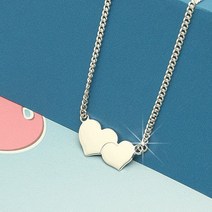 [쿨젬]925정품실버 미아방지 더블하트 목걸이